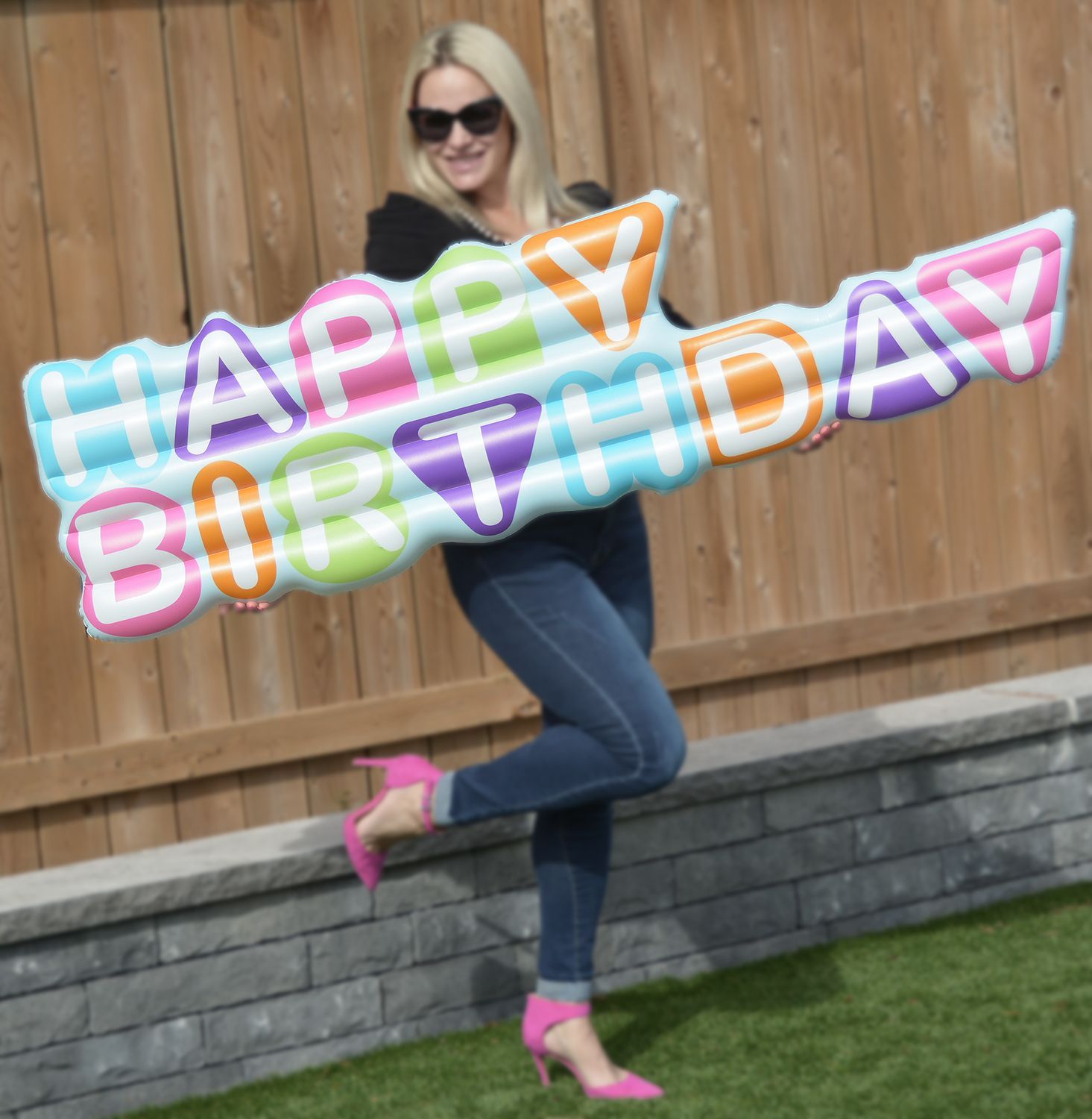 Bannière gonflable Happy Birthday Front_Flat