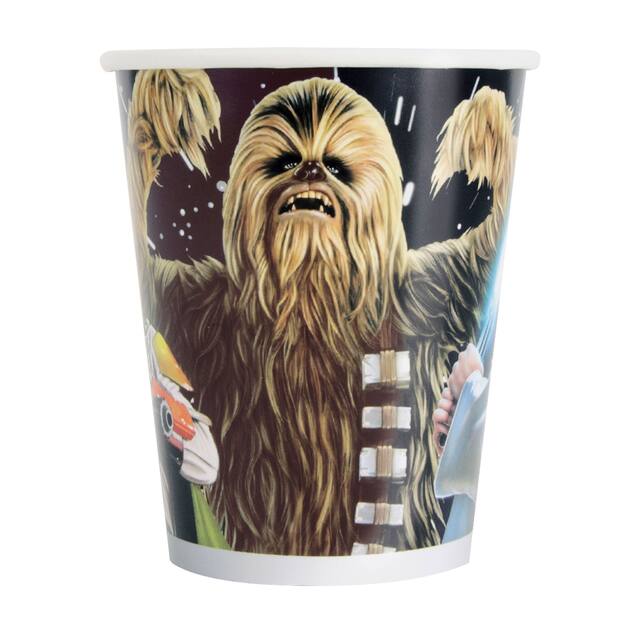 Verres d’anniversaire Star Wars Classic d’Unique, 9 oz, paq. 8 Front_Flat