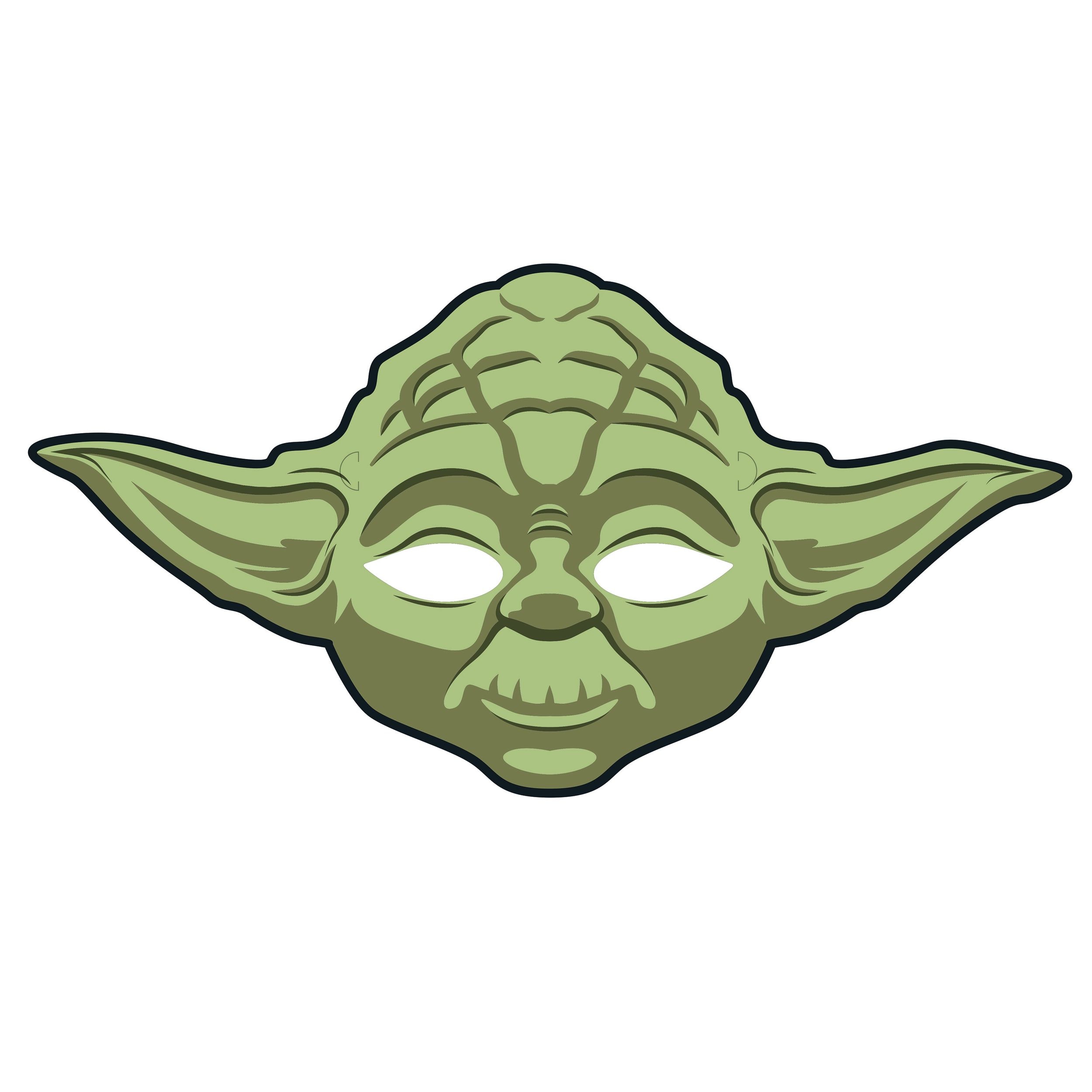 Disney Star Wars Darth Vader/Yoda/Stormtrooper/C-3PO Paper Masks, Multi-Coloured, One Size, 8-pk, Wearable Star Wars Party Masks for Birthdays/Halloween Front_Flat