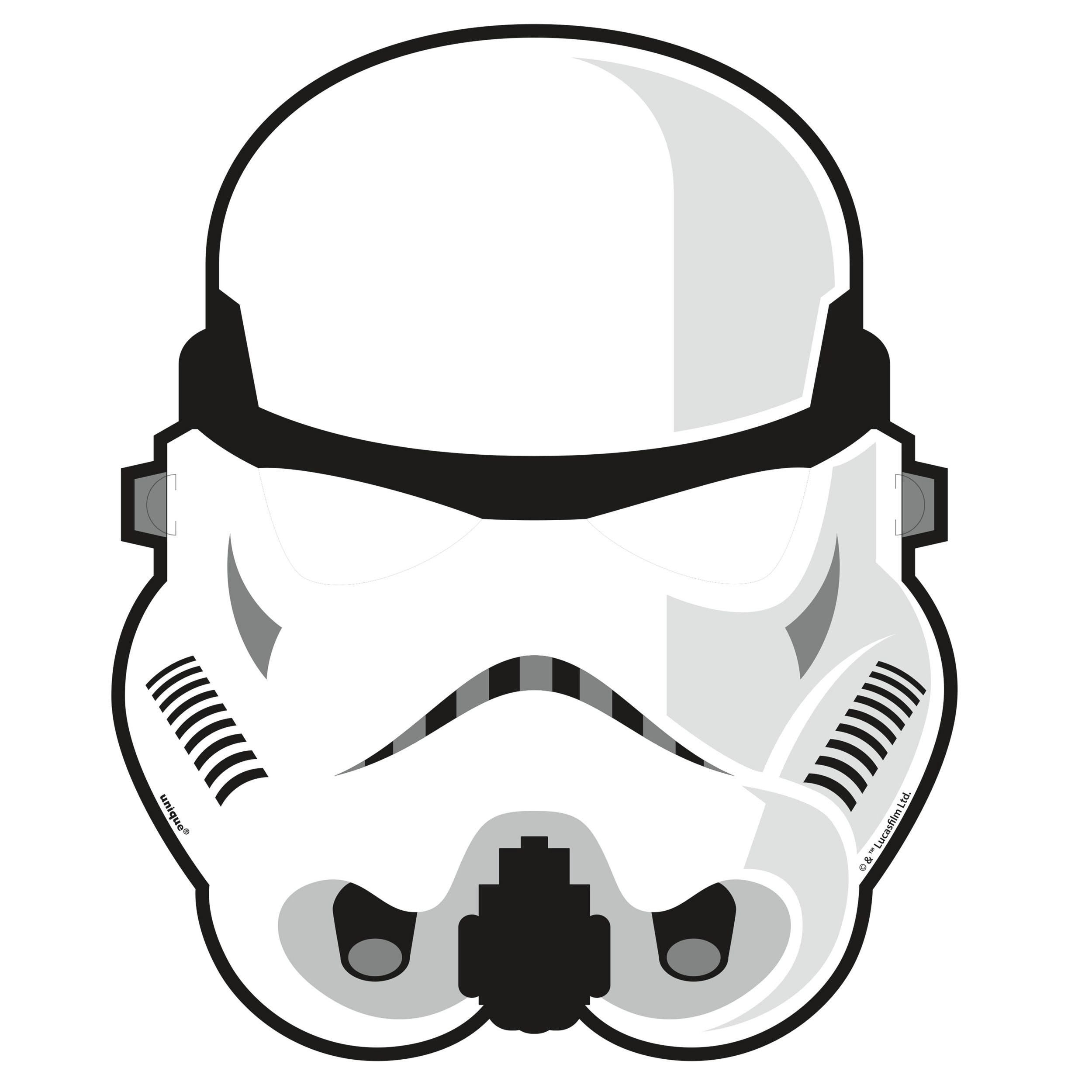 Disney Star Wars Darth Vader/Yoda/Stormtrooper/C-3PO Paper Masks, Multi-Coloured, One Size, 8-pk, Wearable Star Wars Party Masks for Birthdays/Halloween Front_Flat