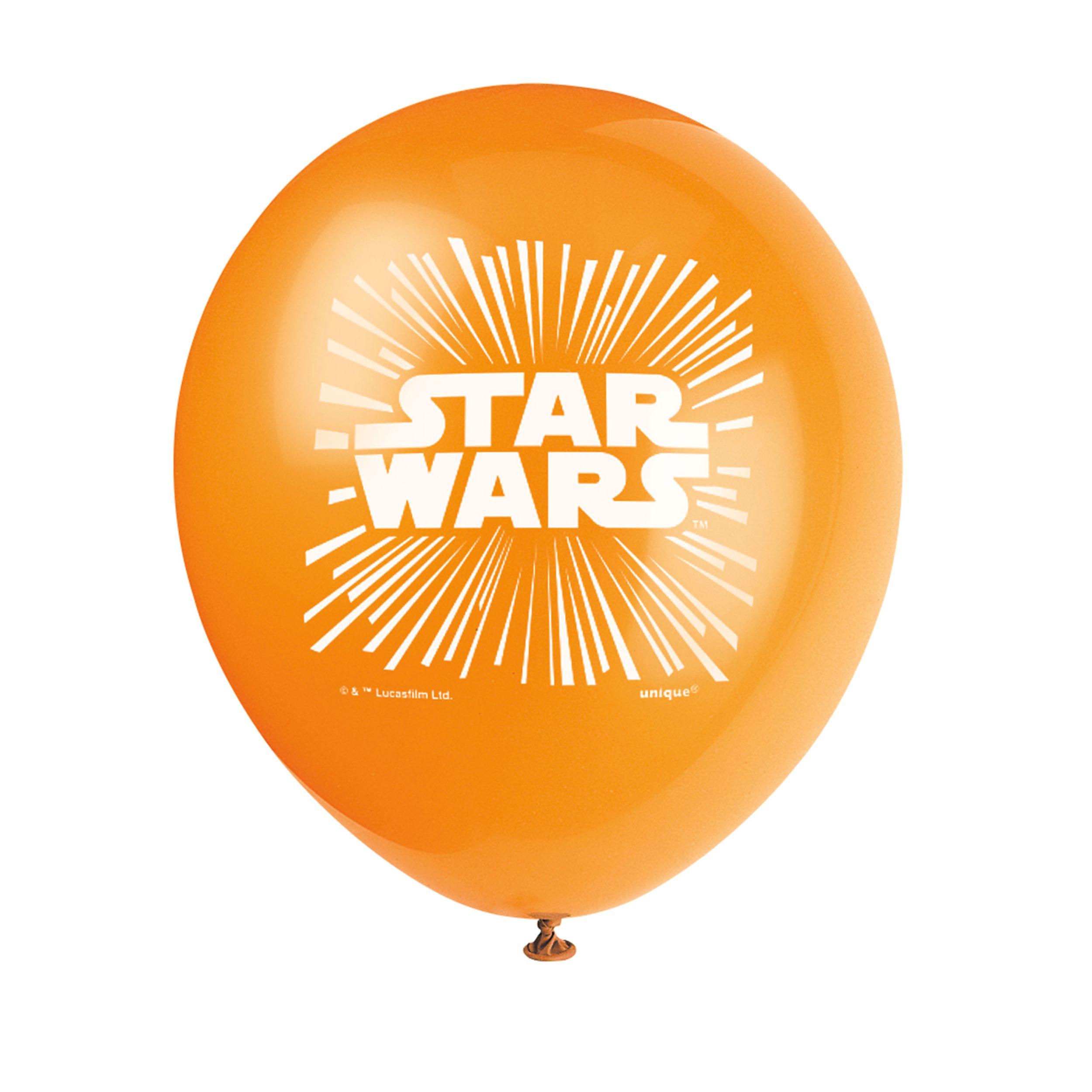 Ballons en latex ronds Disney Star Wars, noir/gris/orange/bleu, 12 po, paq. 8, pour fête d'anniversaire Front_Flat