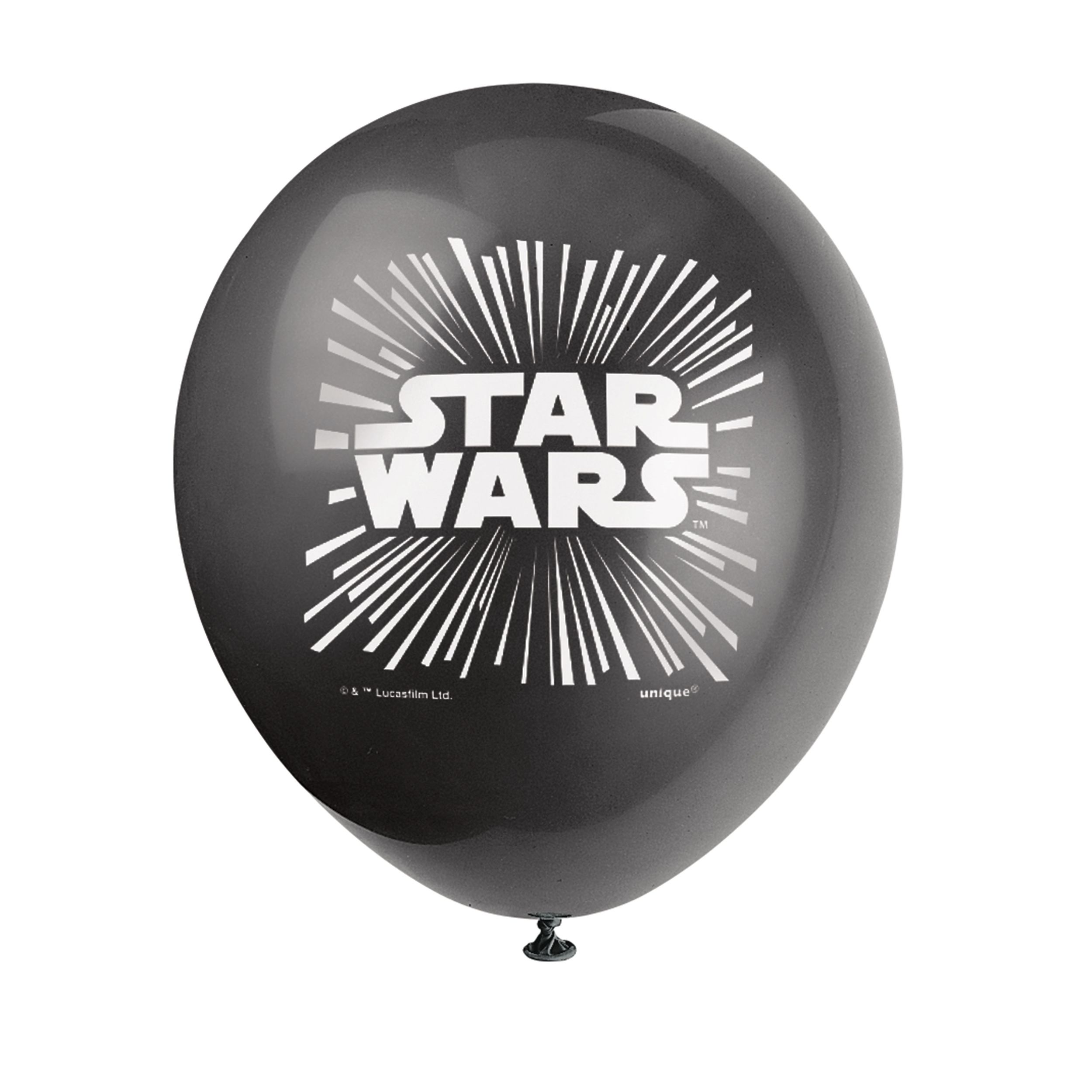 Ballons en latex ronds Disney Star Wars, noir/gris/orange/bleu, 12 po, paq. 8, pour fête d'anniversaire Front_Flat