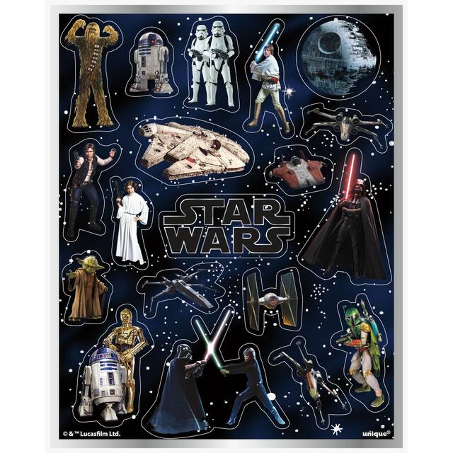 Disney Star Wars Sticker Variety Pack, Multi-Coloured, 4 Sheets, 75-pk, for Star Wars Arts & Crafts/Birthday Favour Front_Flat