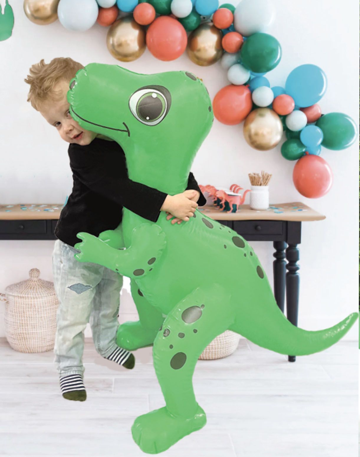 Décoration gonflable dinosaure, vert Front_Elevated