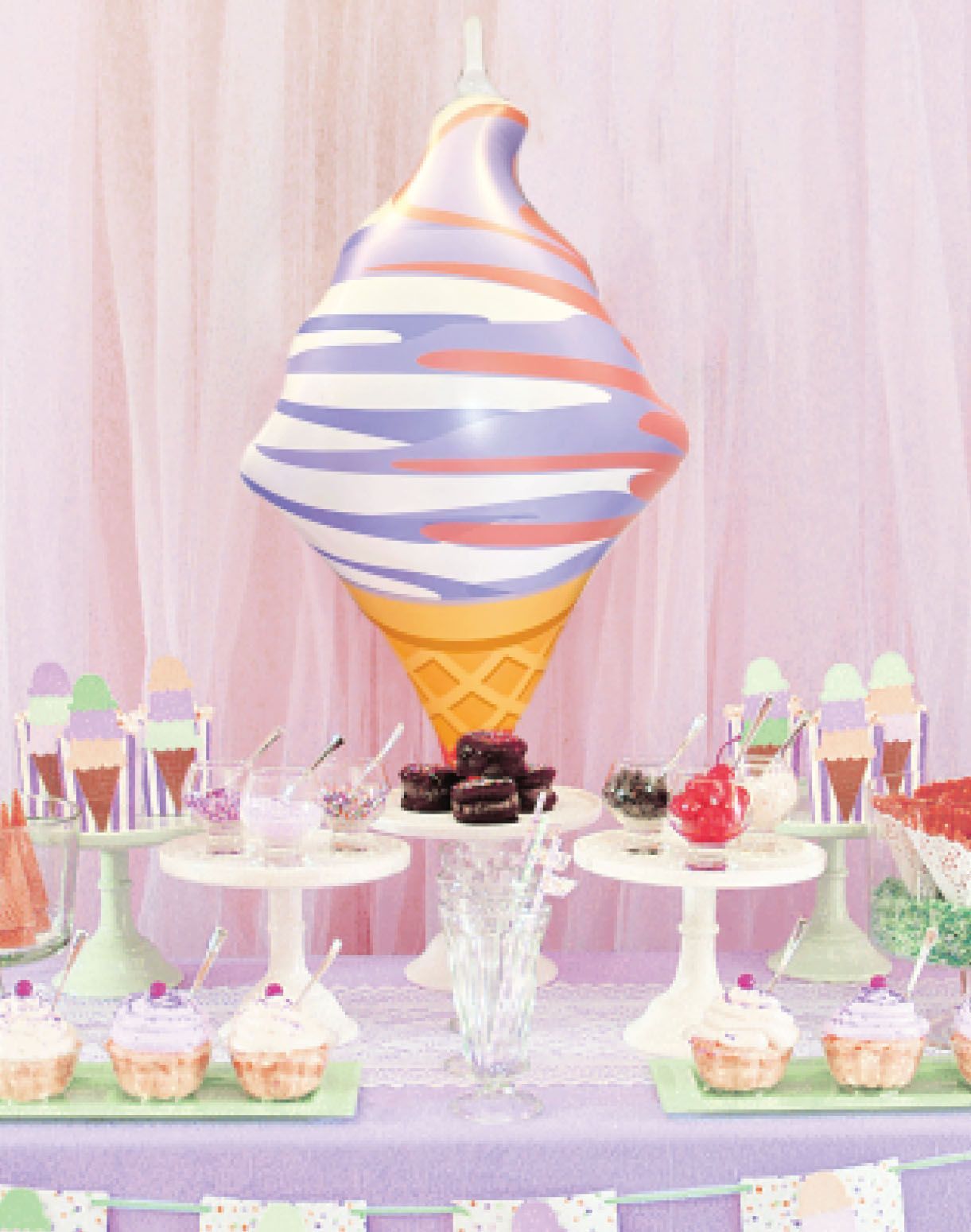 Ice Cream Cone Inflatable Decoration Front_Flat