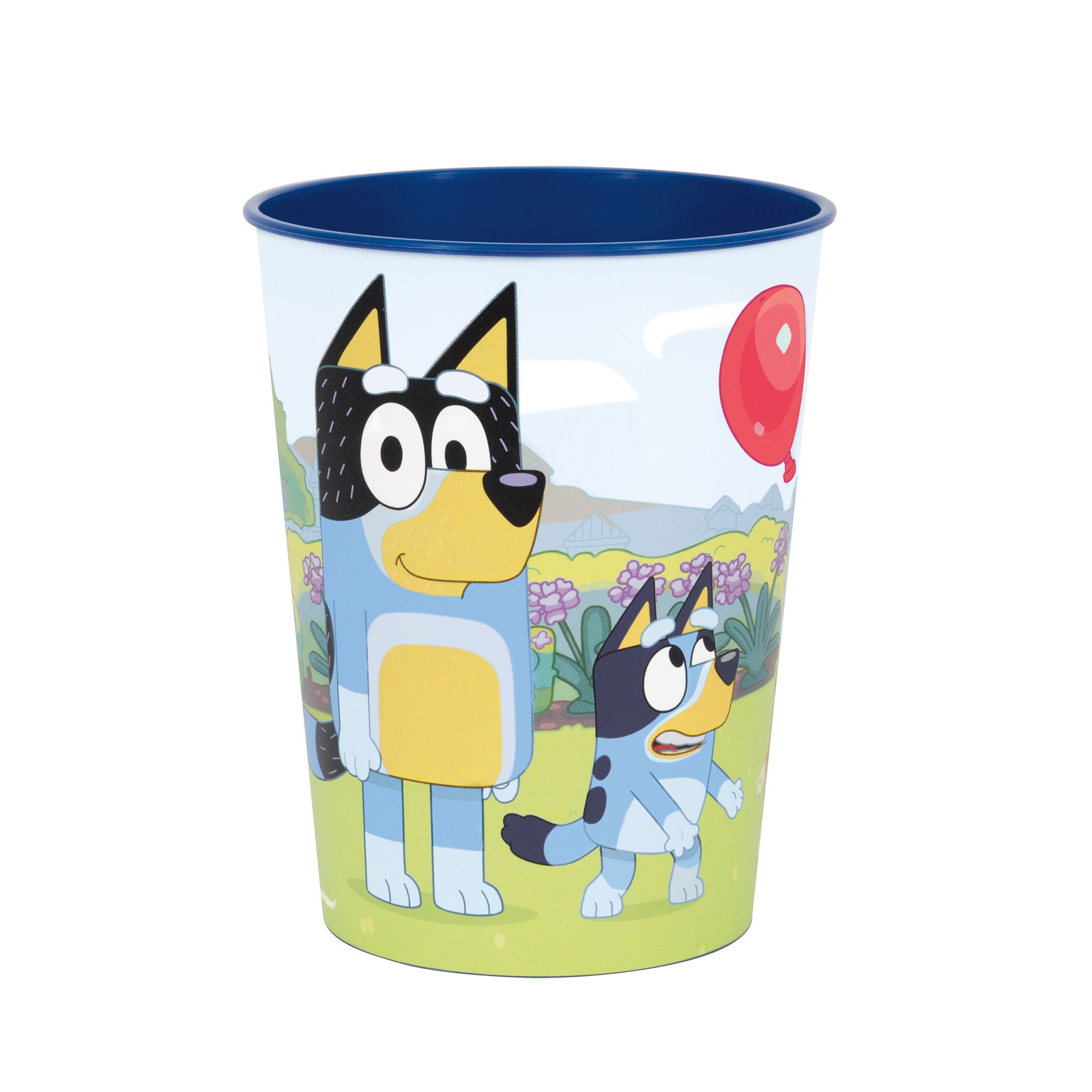 Bluey Plastic Reusable Favour Cup, Blue, 16-oz, for Birthday Party Front_Elevated