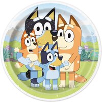 Disney Bluey Paper Disposable Lunch Plates,Blue/Green, 9-in, 8-pk, for Birthday Party