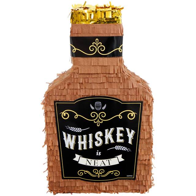 Whiskey Pinata for Parties/Holiday Celebrations, 22-in, Brown Party Pinata Front_Flat