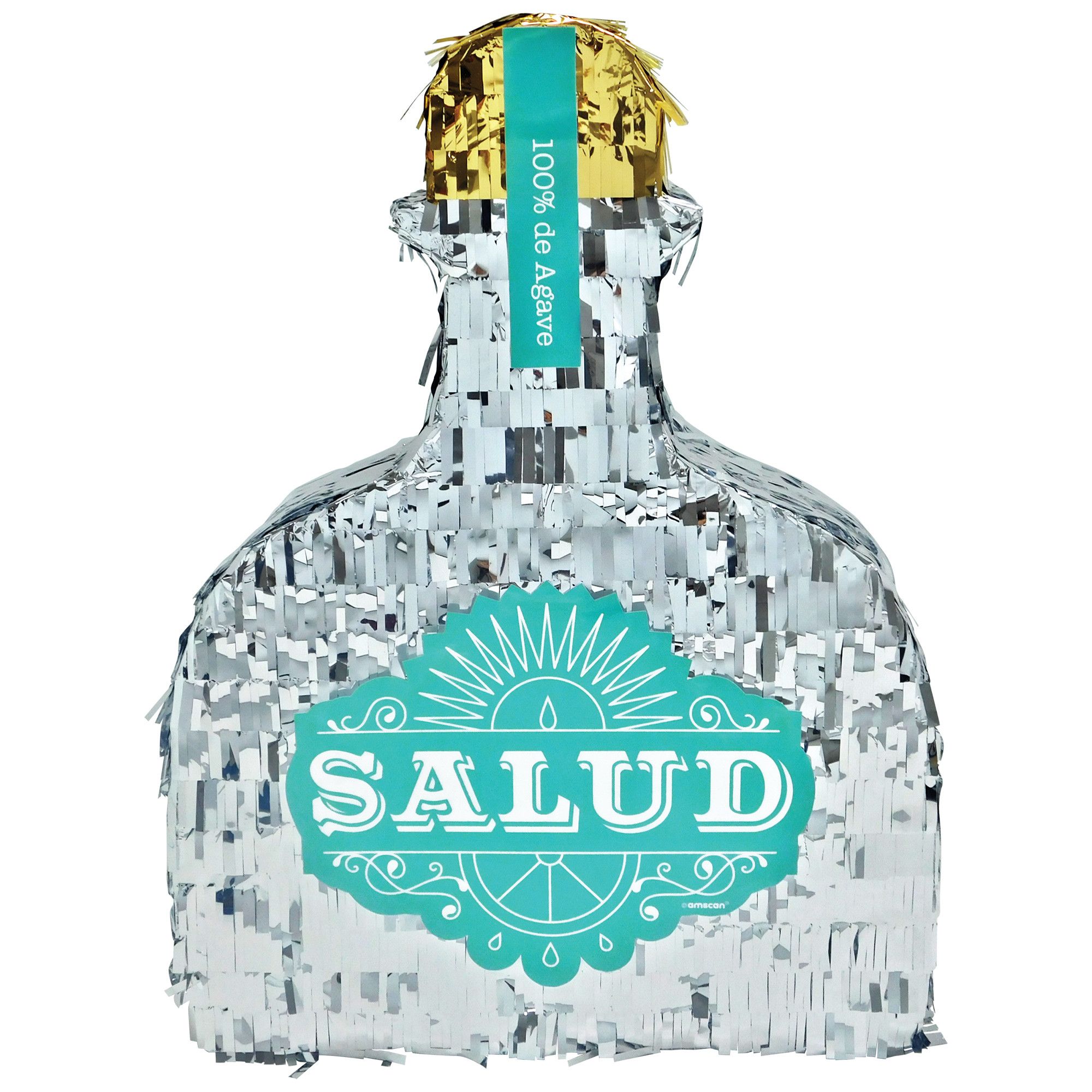 Tequila-Shaped Party Pinata for Parties/Holiday Celebrations, 19.5-in Front_Flat