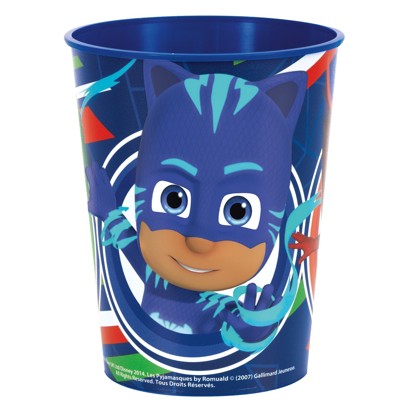 PJ Masks Catboy/Owlette/Gekko Plastic Reusable Favour Cup, Red/Blue/Green, 16-oz, for Birthday Party Front_Elevated