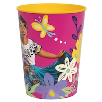 Disney Encanto Mirable, Plastic Reusable Favour Cup, Blue/Pink, 16-oz, for Birthday Party