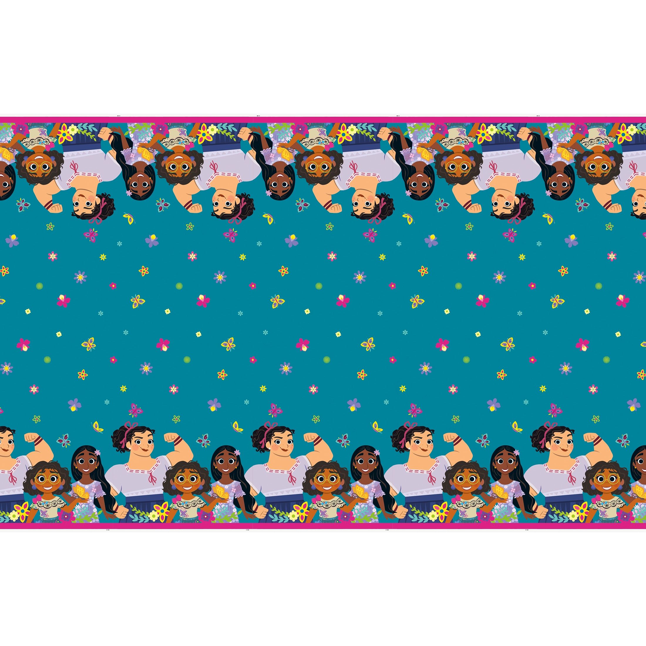 Disney Encanto MirabelRectangle Plastic Reusable Table Cover, White/Purple, 54x96-in, for Birthday Party Overhead_Flat
