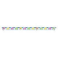 Baby Shark 'Happy Birthday' Hanging Garland Banner Decoration, Blue, 10.5-ft, 2-pk, for Kids Birthday Party