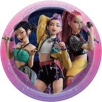 Assiettes à souper en papier jetables KPop Demon Hunters, multicolore, 9 po, paq. 8, pour fête d'anniversaire