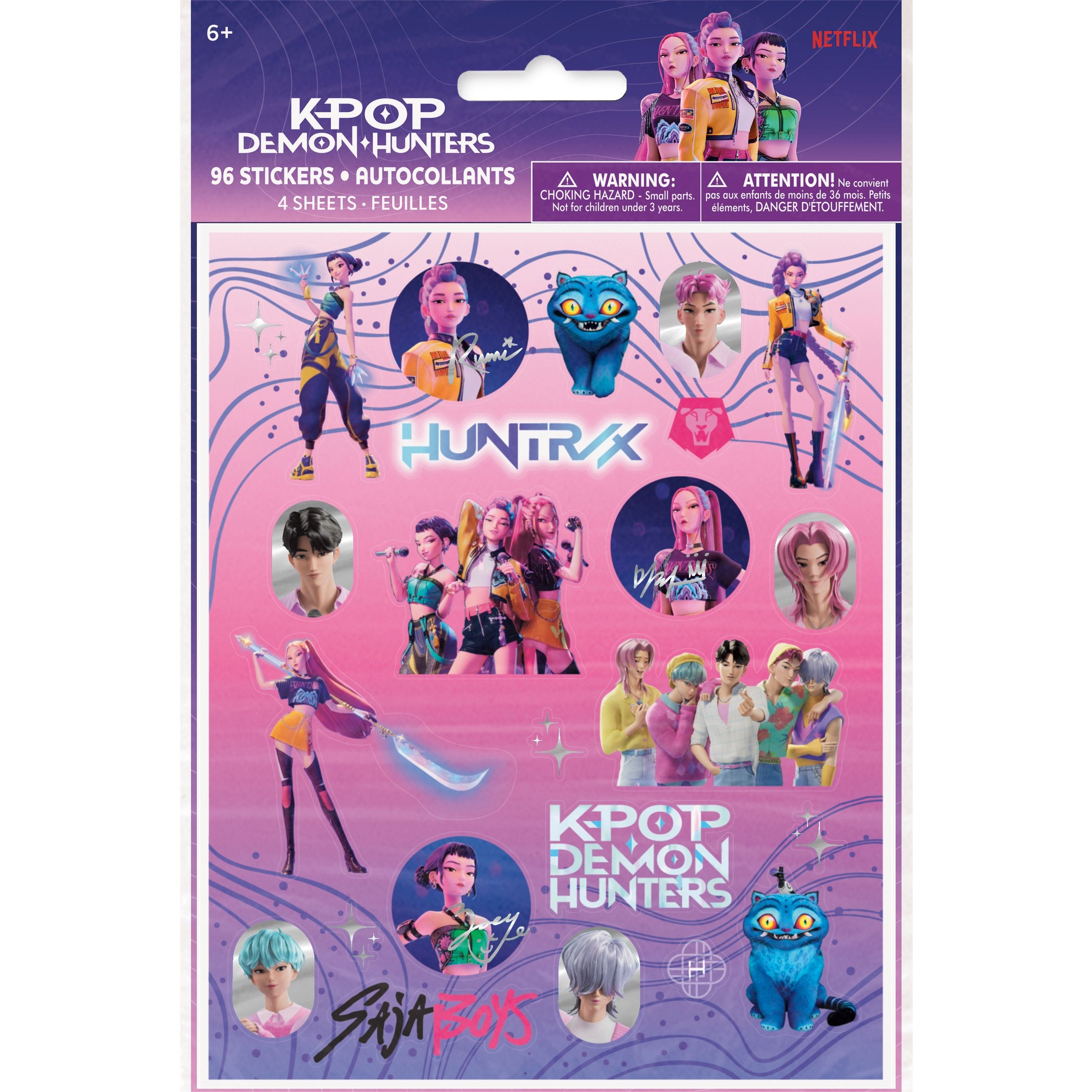 K-Pop Demon Hunters Foil Sticker Sheets with 25 Stickers, 4-ct Front_Flat