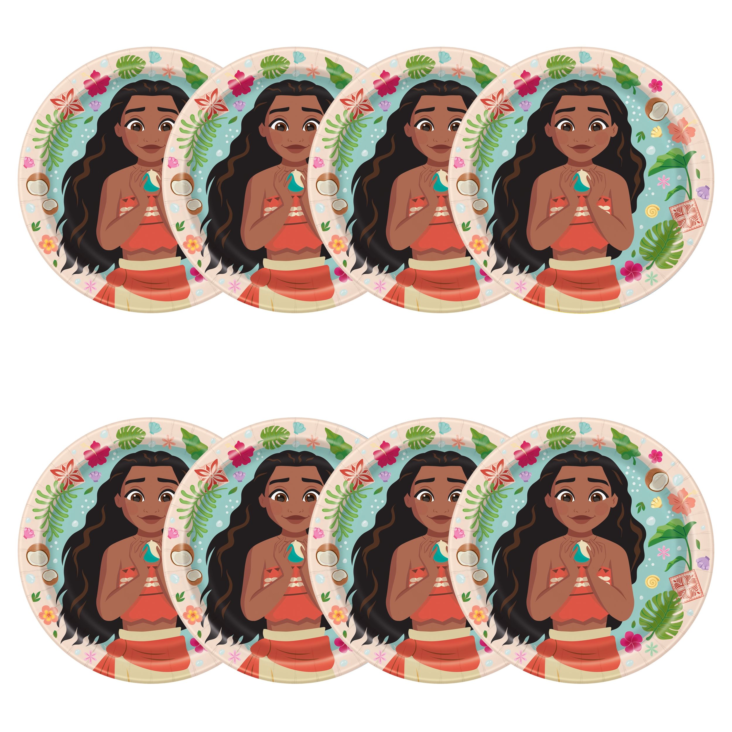 Assiettes, Moana, 9 po, paq. 8 Front_Flat