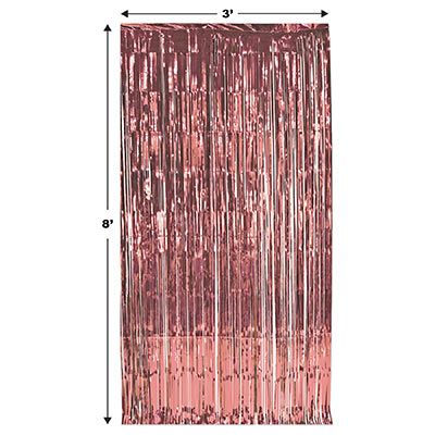 Fringe Hanging Doorway Curtain Decoration, Pink, 8-ft, for Bridal Shower/Birthday Party Front_Flat