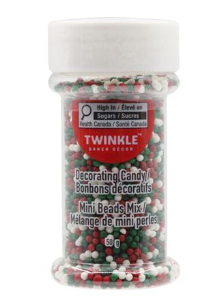 Mélange de bonbons de Noël Jim, décoration de gâteau, 50 g. Front_Flat