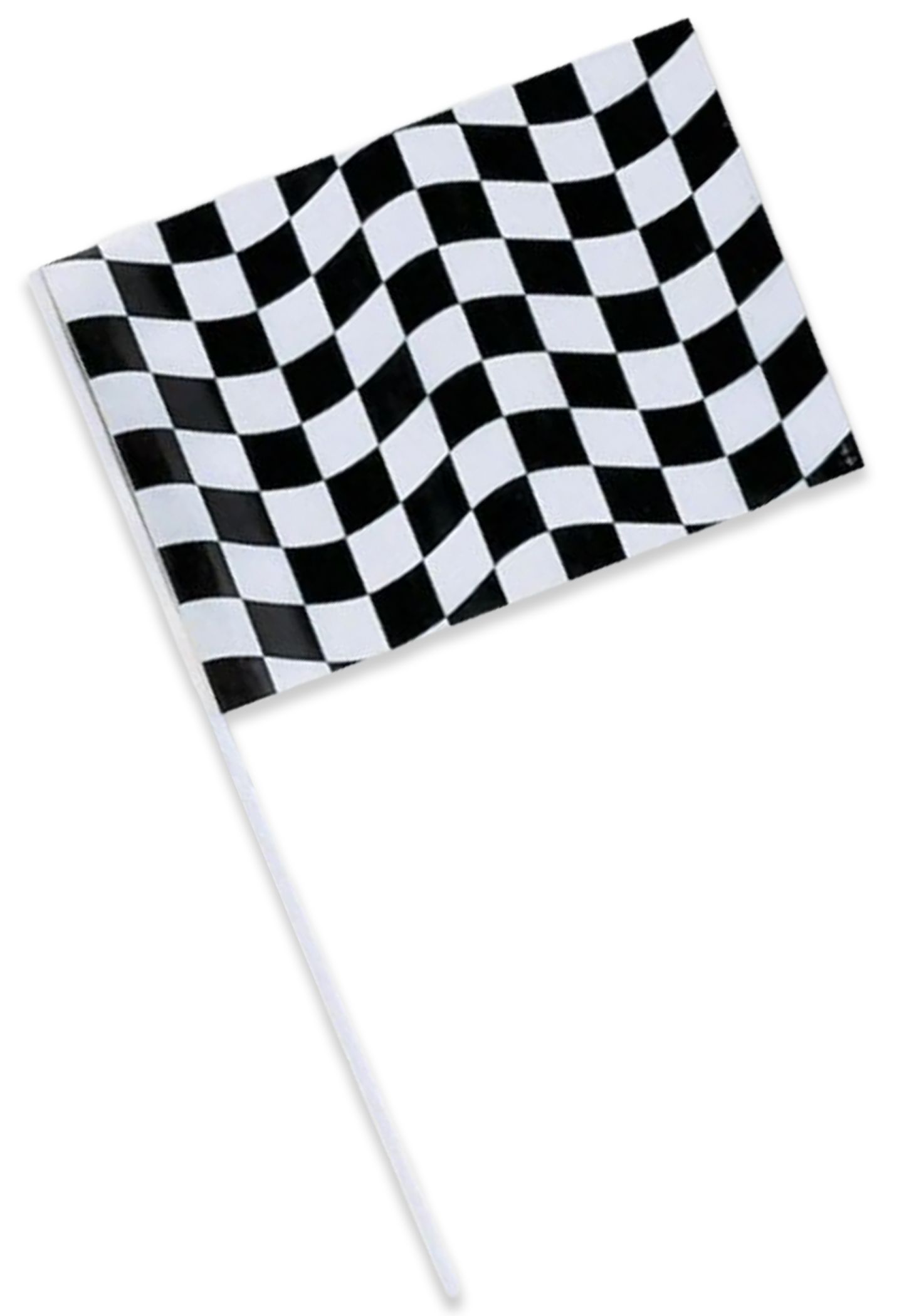 Racing Plastic Flag Decoration, Black/White, Checker, 9.5-in, for Sports Party Supplies Front_Flat