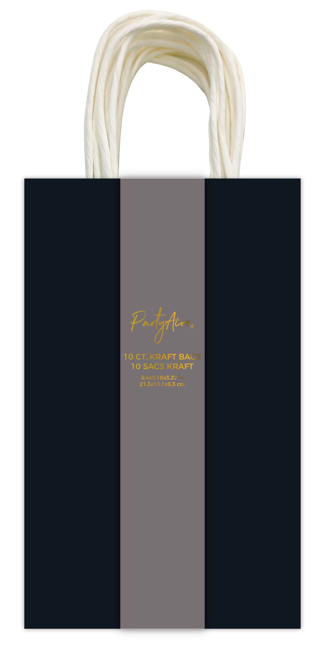 PR KRFT BAG BLK 10CT