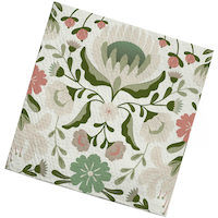 Serviettes de table Sully à 3 épaisseurs, imprimé vert, paq. 40 Front_Flat