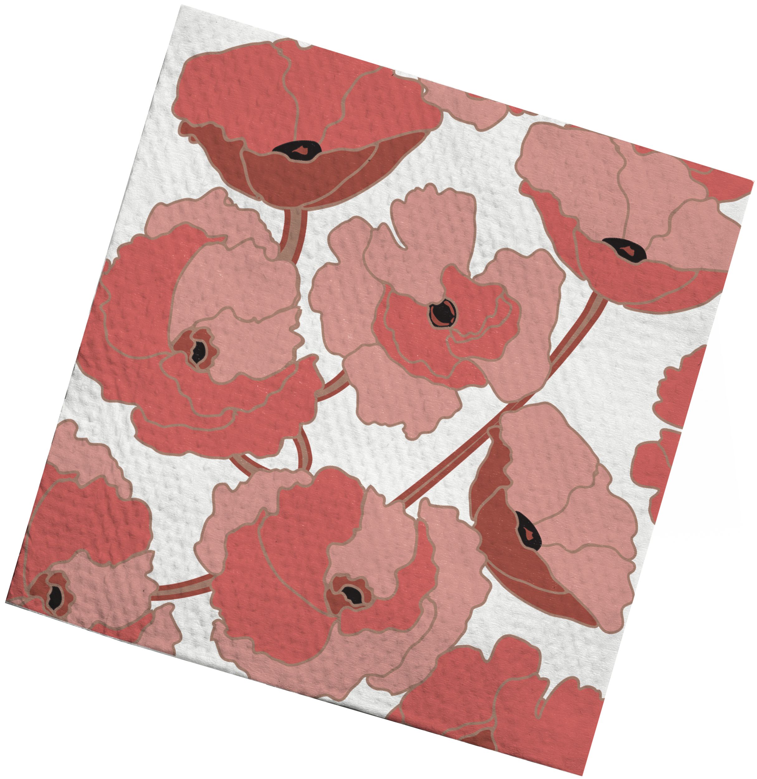 Serviettes de table Sully à 3 épaisseurs, imprimé taupe, paq. 40 Front_Flat