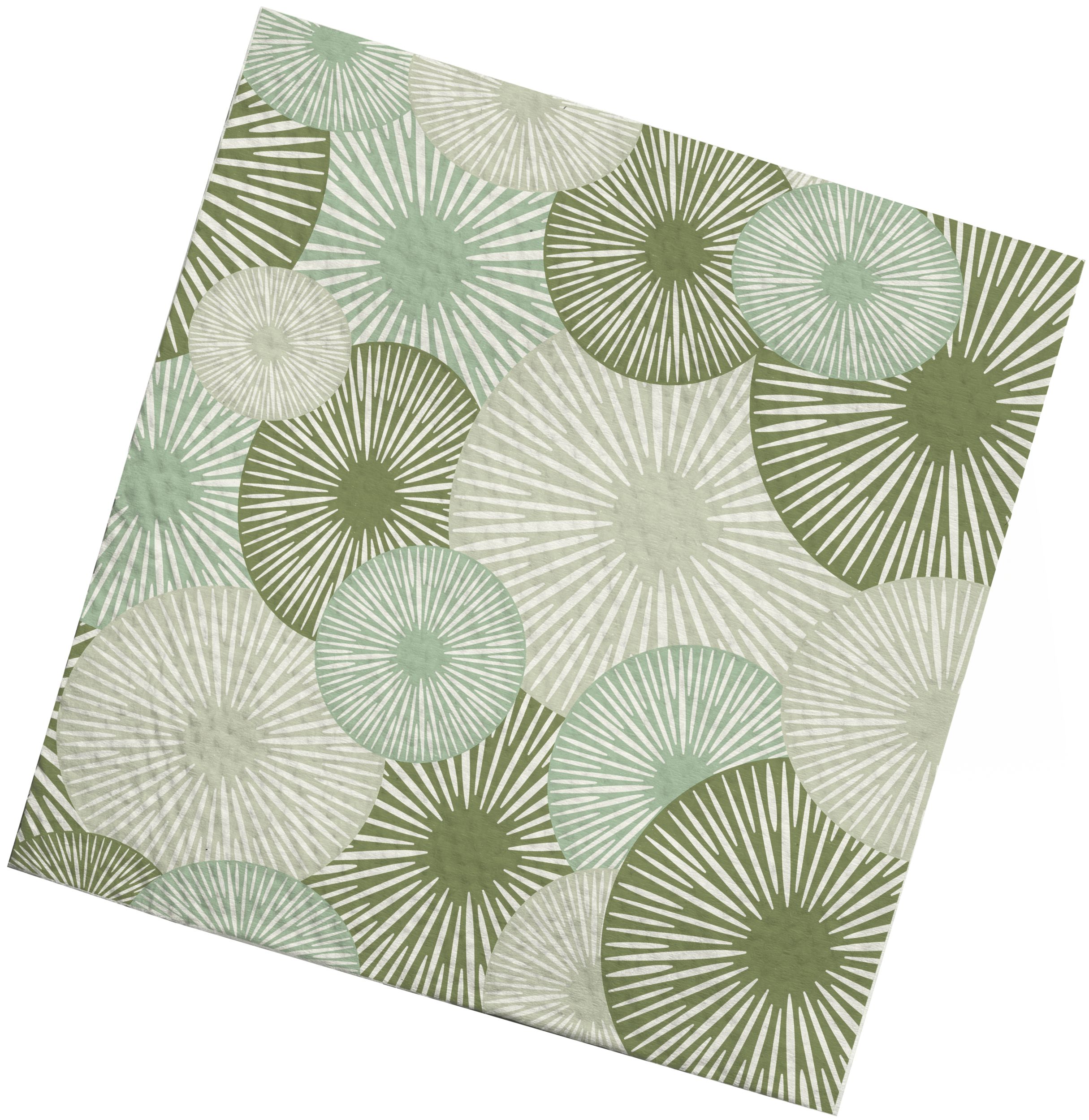 Sully Printed Paper Beverage Napkin, 3-Ply, Green, 40-pk Front_Flat