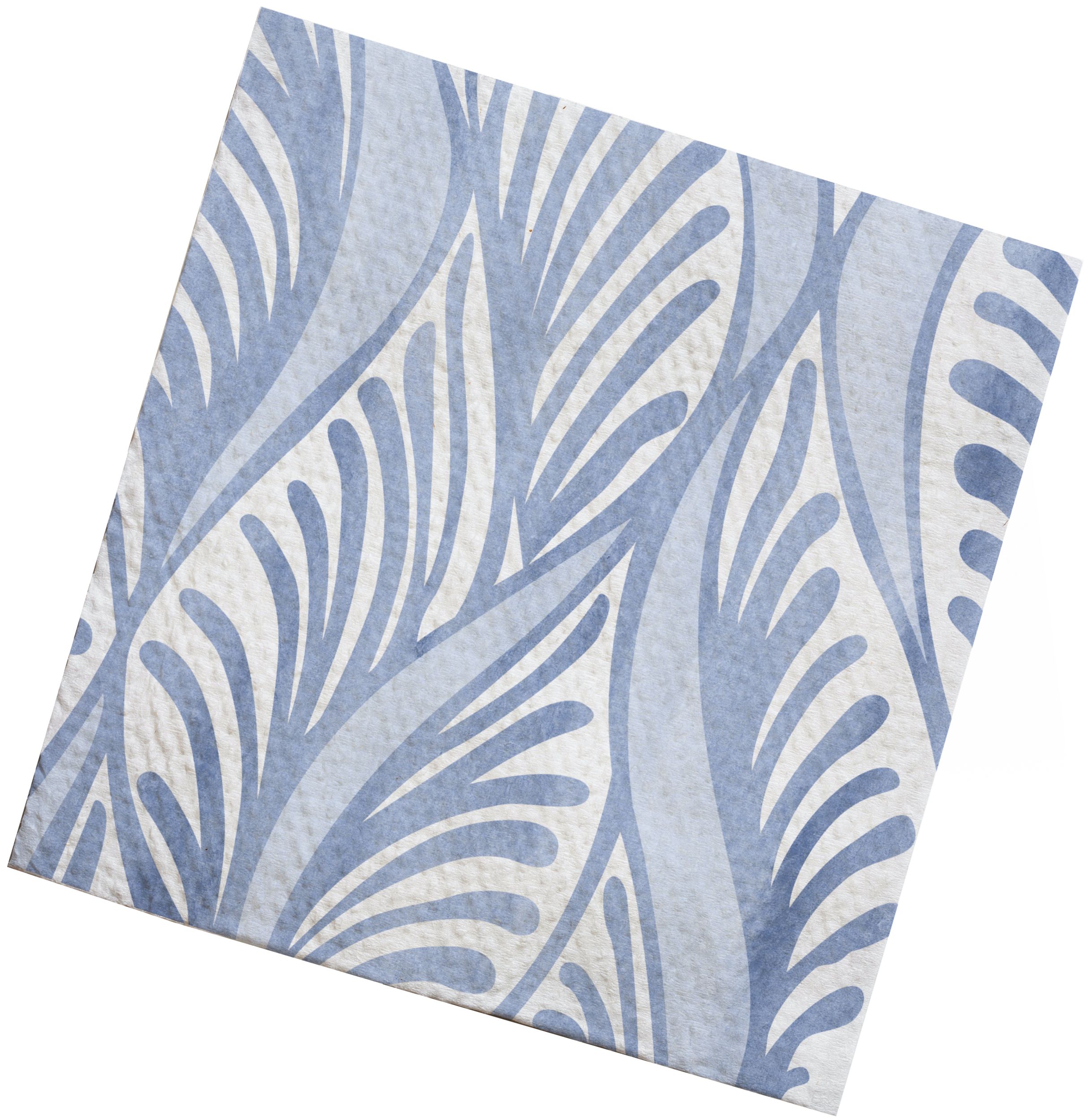 Sully Printed Paper Beverage Napkin, 3-Ply, Blue, 40-pk Front_Flat