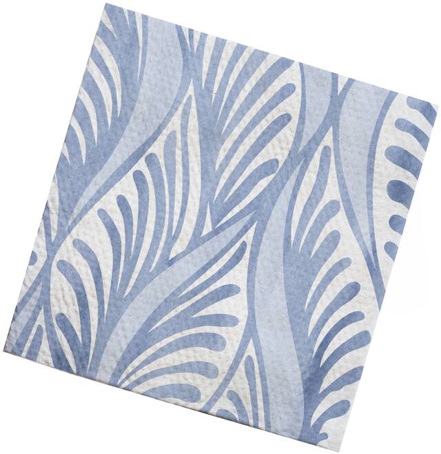 Sully Printed Paper Beverage Napkin, 3-Ply, Blue, 40-pk Front_Flat