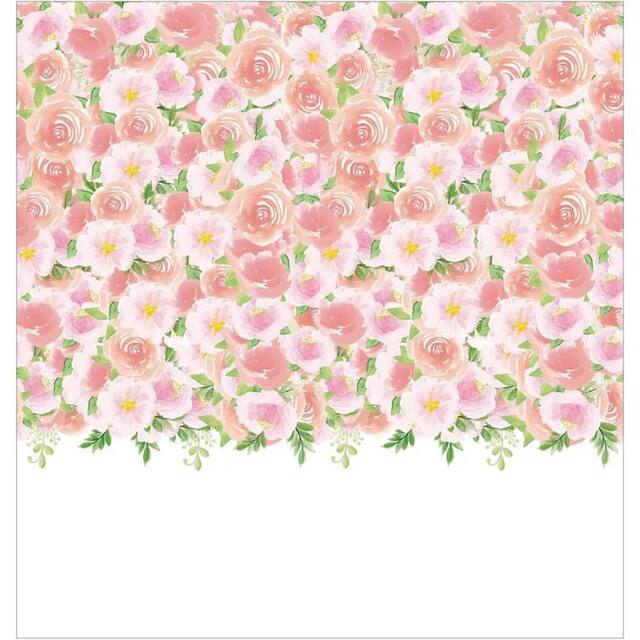 Floral Baby Canvas Scene Setter Background Decoration, Pink, 15-in, for Baby Shower Backdrop Front_Flat