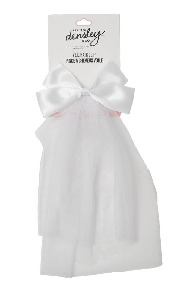 Hair Clip With Long Veil Hair Accessory Front_Flat