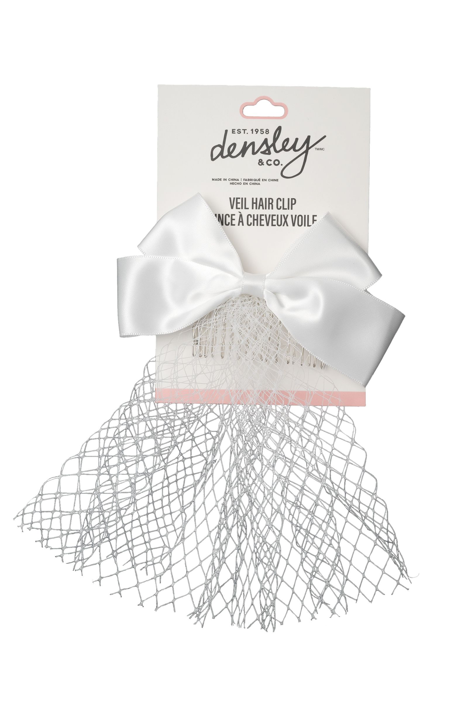 Pince à cheveux avec voile court Front_Flat