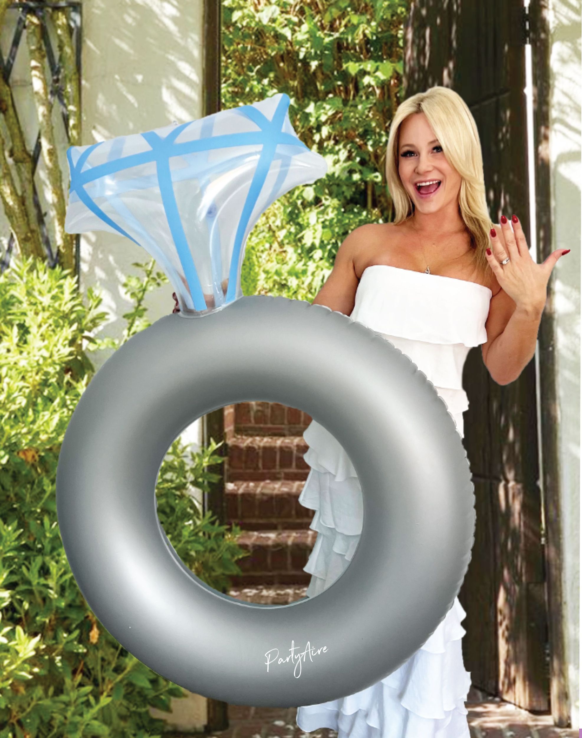 Inflatable Diamond Engagement Ring Prop Front_Flat