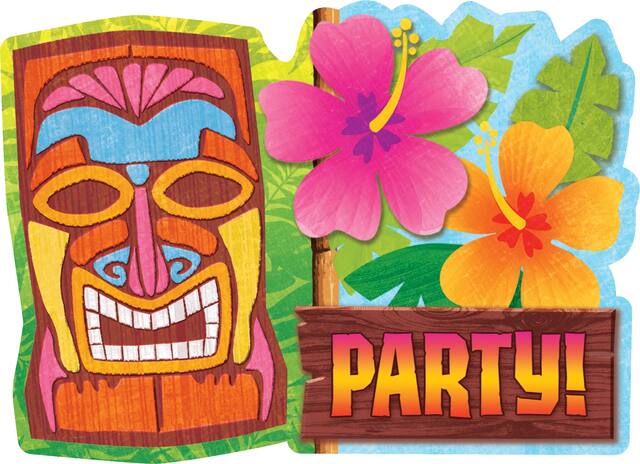 Tiki Man Invitations, 20-pk Front_Flat