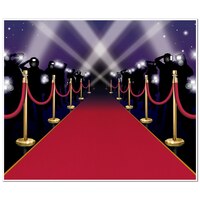 Awards Night Paparazzi Plastic Scene Setter Background Decoration, 5' x 6', 2-pk, for Movie/Awards/Oscar Party