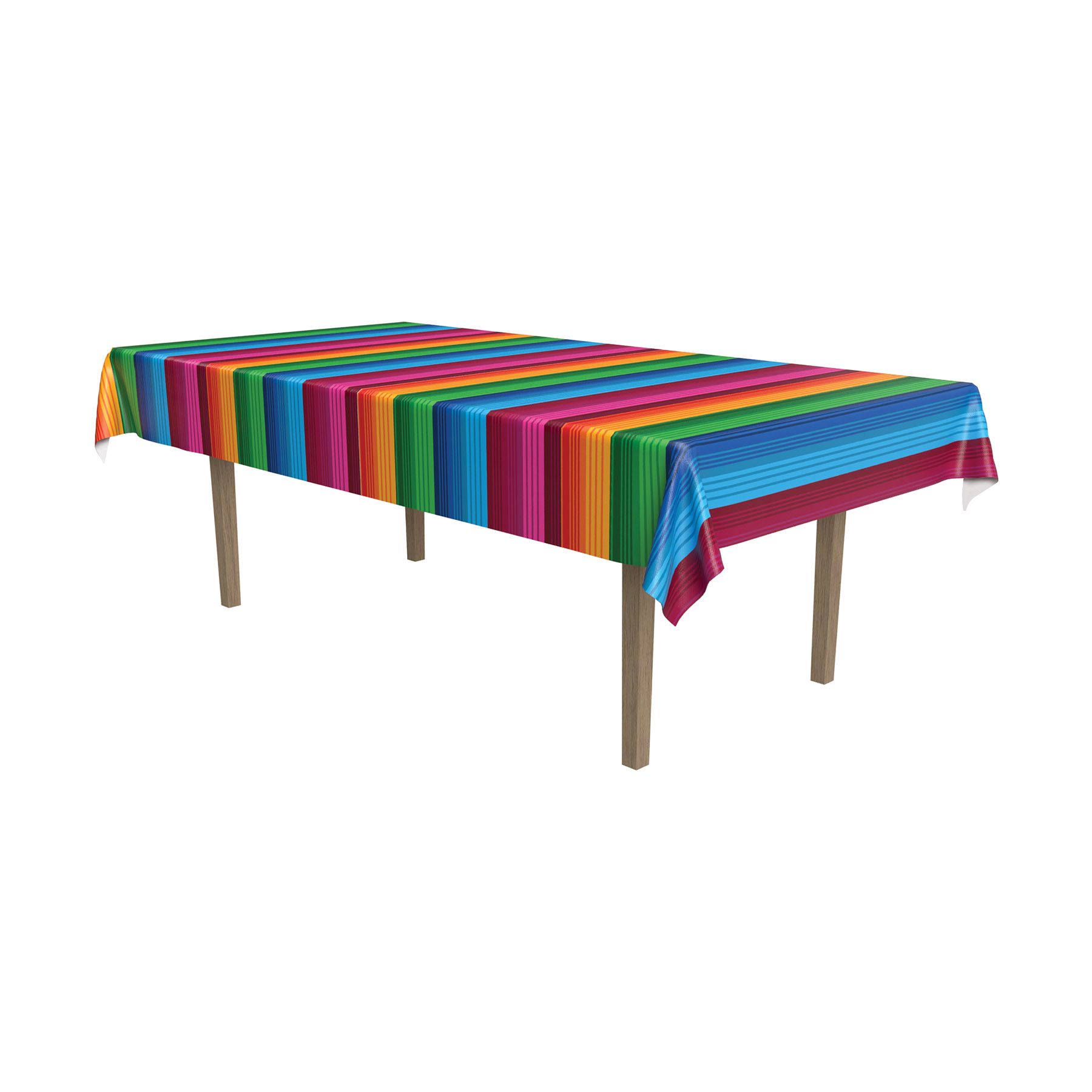Nappe de table, vinyle à dos en flanelle, rayures de sarape Front_Angled_Left