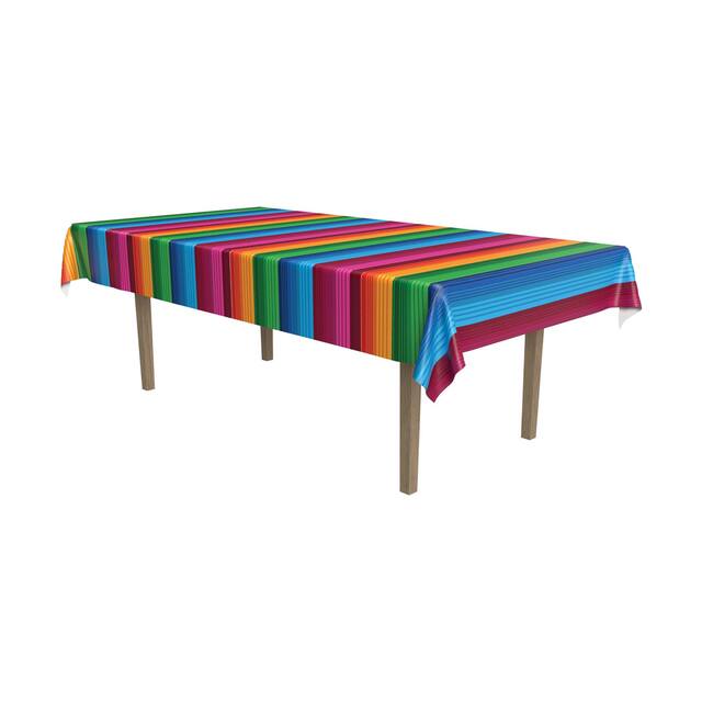 Nappe de table, vinyle à dos en flanelle, rayures de sarape Front_Angled_Left