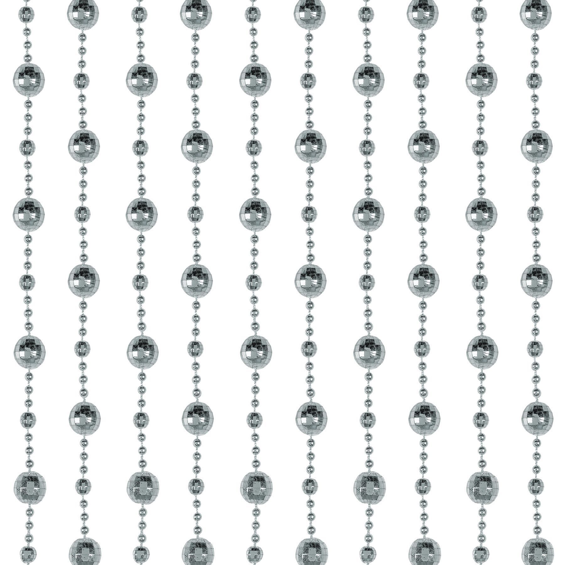 Disco Foil Hanging Doorway Curtain Decoration, Silver, 78-in, for Halloween/Dance Party/New Year's Eve, Silver Party Decoration Front_Flat