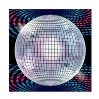 Disco Square Paper Disposable Lunch Napkins, Silver, 6.5-in, 16-pk, 2-ply Paper Napkins, for Dance Party/New Year's Eve Overhead_Flat