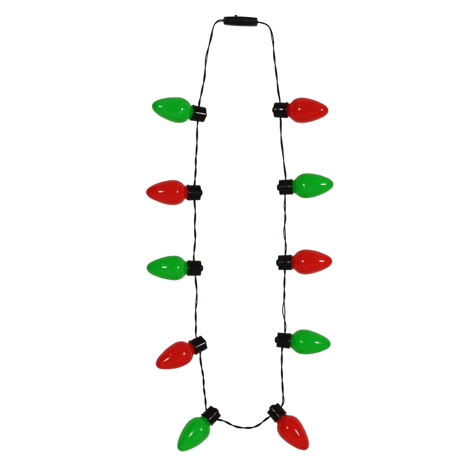Christmas Lights Light-Up Pendant Necklace, Multi-Coloured, One