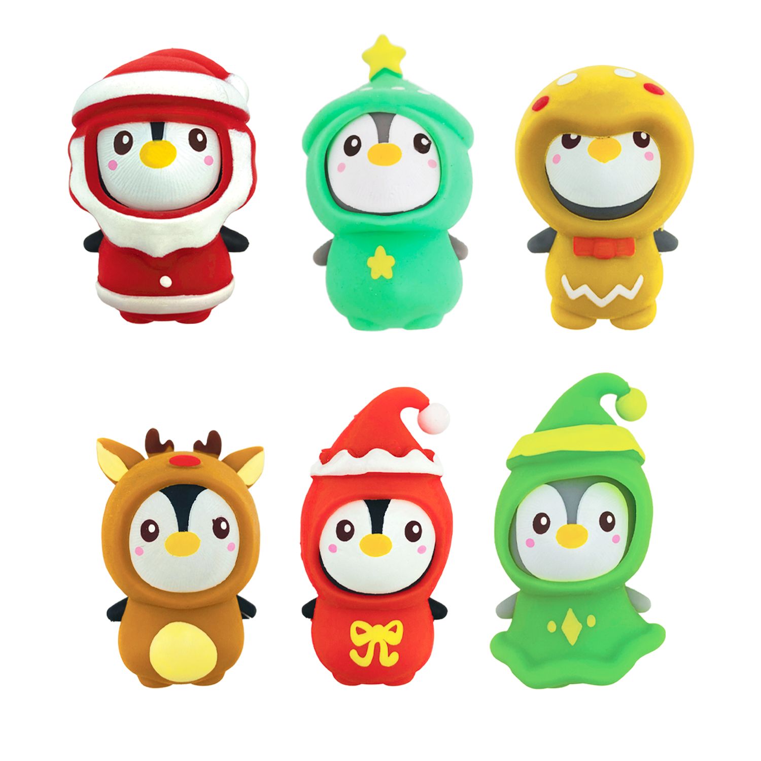 Pingouin des Fêtes à habiller avec combinaisons assorties, multicolore, 2 po, pour Noël Front_Flat