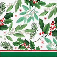 Christmas Holly Jolly Lunch Napkins, 2-Ply, 16-ct Overhead_Flat