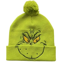 Adult Christmas Grinch Beanie Hat Front_Flat