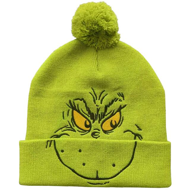 Adult Christmas Grinch Beanie Hat Front_Flat