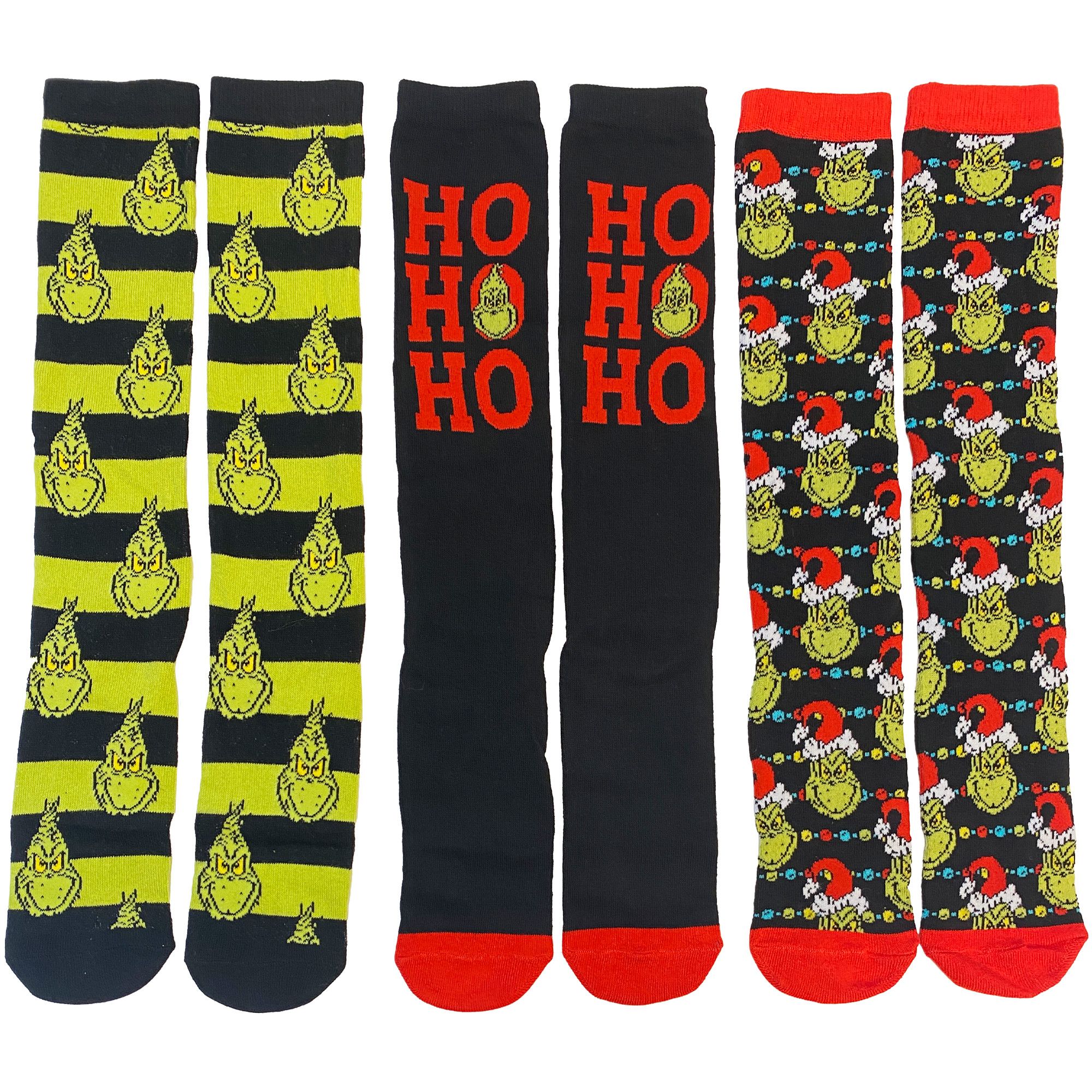 Christmas Grinch Cozy Socks, 3-pk Front_Flat