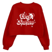 Christmas Cozy Season Sweatshirt, Red, Assorted Sizes Front_Flat