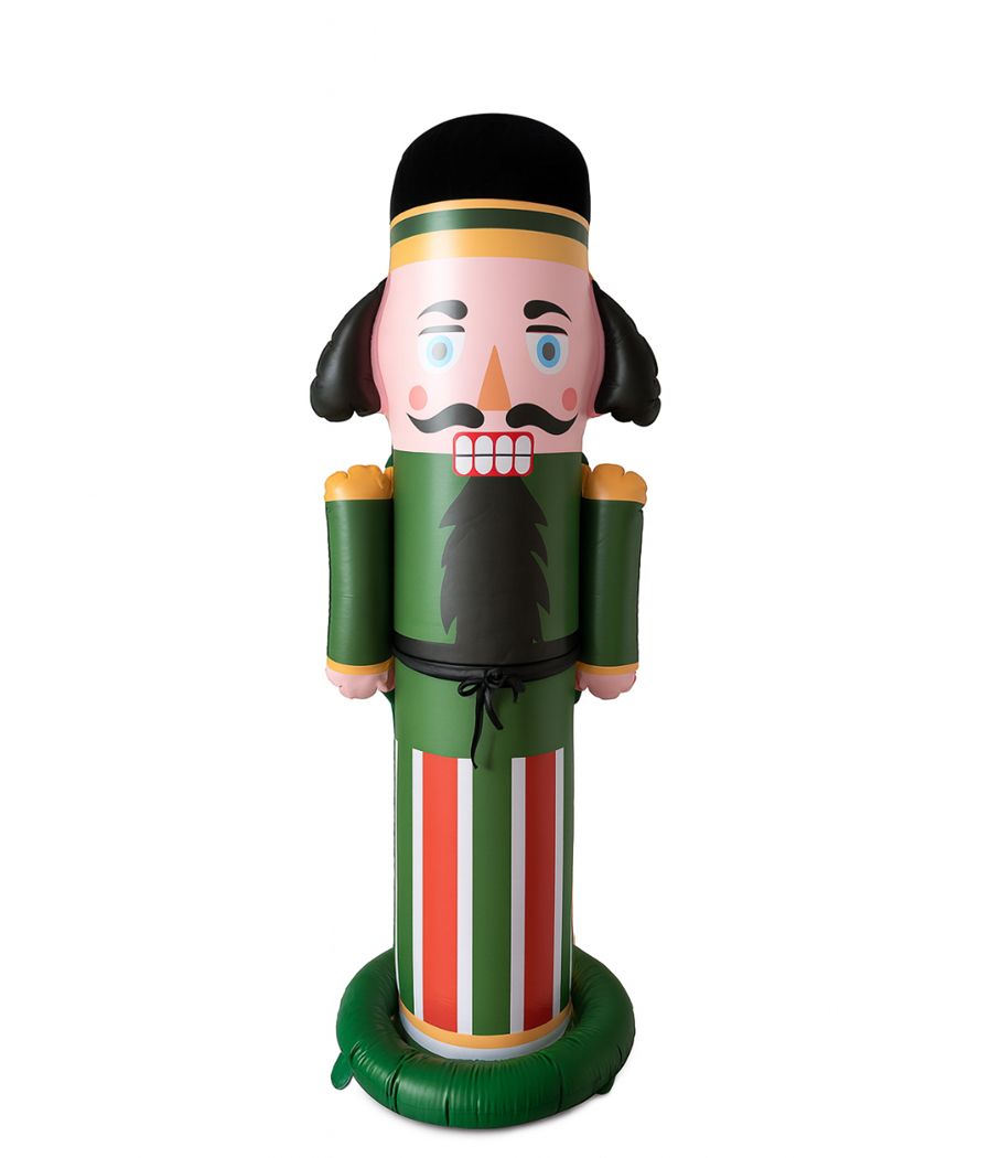 PartyAire 5-ft Multicoloured Inflatable Nutcracker Holiday Decoration Front_Flat