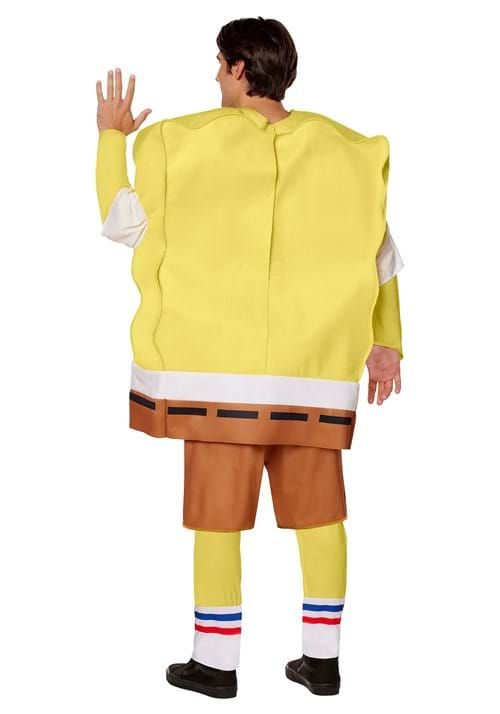 Adult Nickelodeon SpongeBob SquarePants Yellow Jumpsuit Halloween Costume, Standard Back_Angled_Left