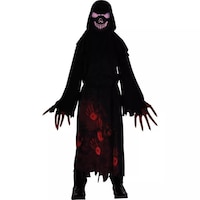 Kids' Hooded Horror Robe-Style Skeleton Halloween Costume, More Options Available
