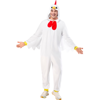 Adult Chicken Zipster Fleece Jumpsuit Halloween Costume with Hood, More Options Available